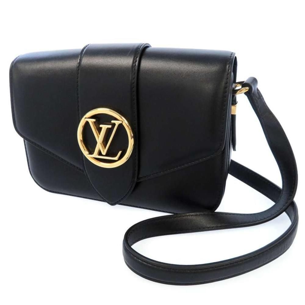 Louis Vuitton Pont Neuf Shoulder Bag Smooth Leather Black